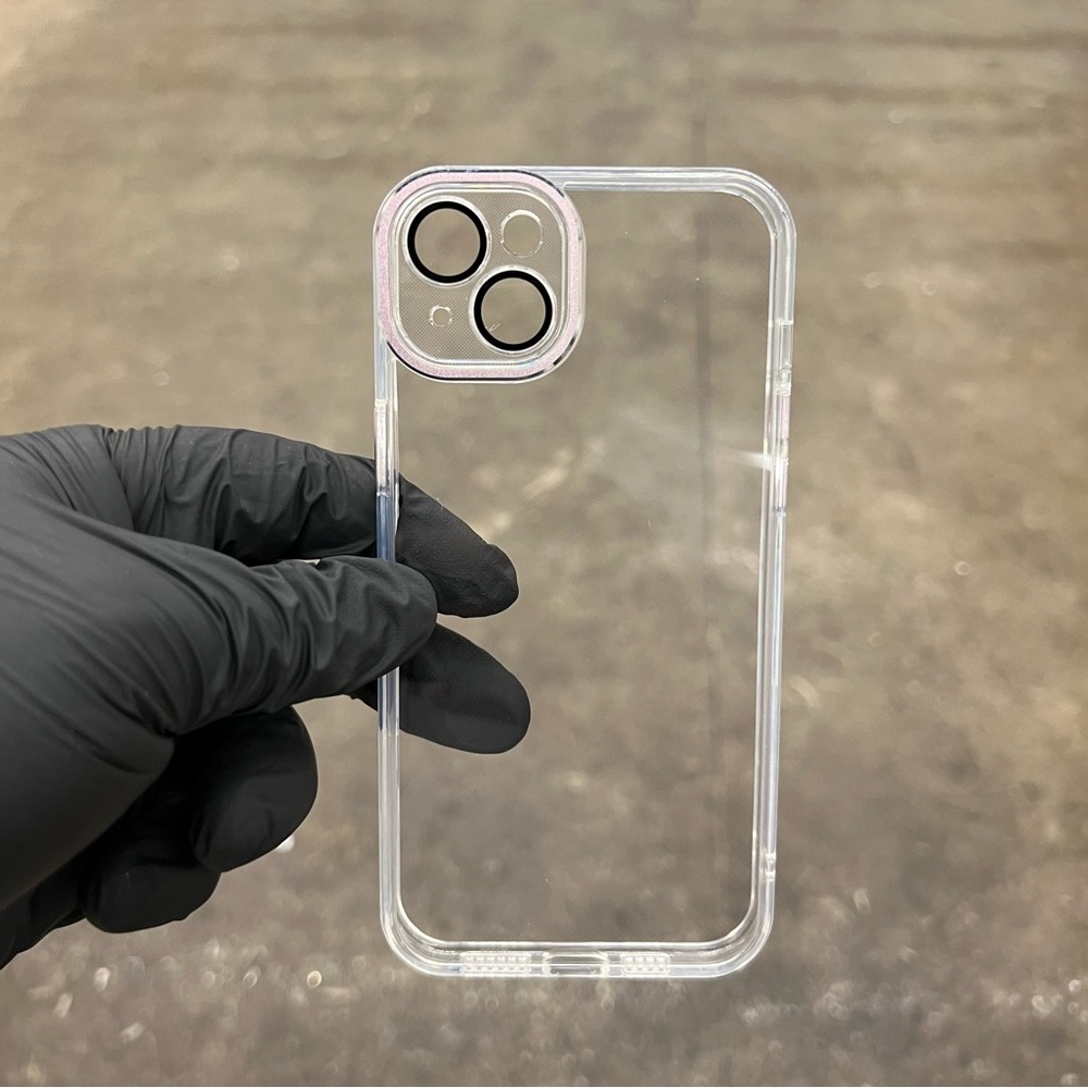 iPhone 14 Plus Transparent Electroplated Case w/ Camera Protector